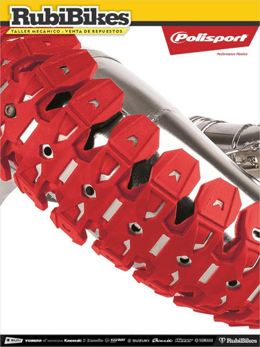 Protector Armadillo Para Caño De Escape Rojo Polisport 1