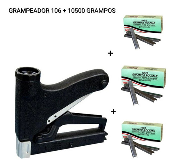 Grampeador 106 Rocama + 10500 Grampos 106/6 Original Estofad 1