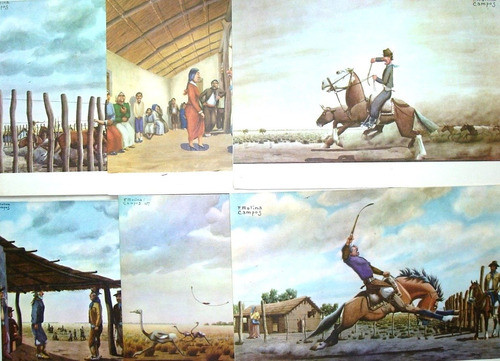 Molina Campos. 6 Postales Gauchescas, Gaucho, Campo, Criollo 1
