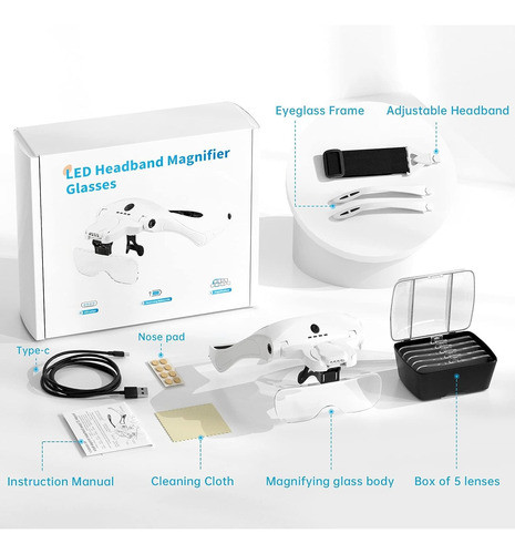 Lupa Led Artdot Con 5 Lentes Amplificadores Hasta 3.5x 1