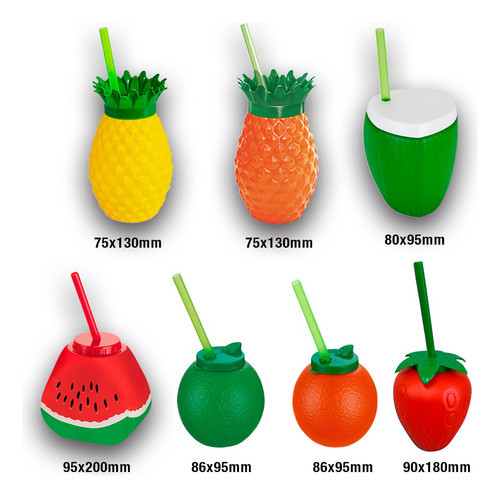 Kit 20 Copos Formato Fruta Sortido 1