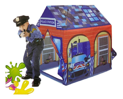 Carpa Para Niños Casita De Juguete Modelo Estación Policía 0