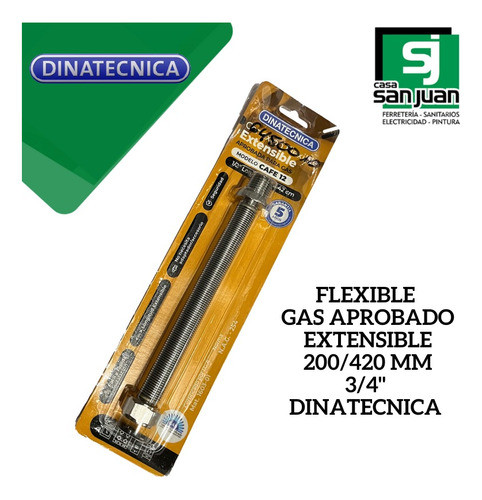 Flexible Gas Aprobado Extensible 3/4 200- 420 Mm Dinatecnica 1