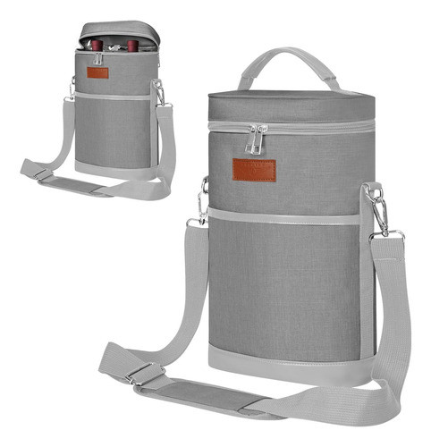 Bolso Aislante Para 2 Botellas De Vino-gris 0