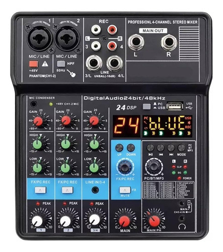 Na4 Mixer Consola 4canales Usb Bt Phantom C/ Efectos - Escar 0