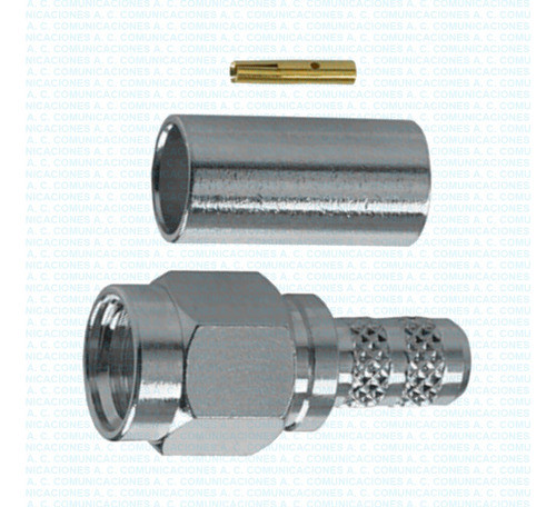 Conector Macho Sma Inverso Cable Rg-58 Crimpar Fact. Env. Gr 0