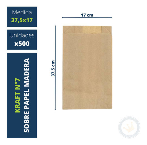 Eco Bolsa Sobre Kraft X500u Sustentables Reciclables N°7 1