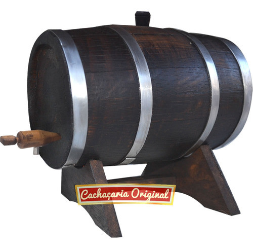 Barril Carote Pipa Madeira Cachaça Carvalho Escuro 1 Litro 1