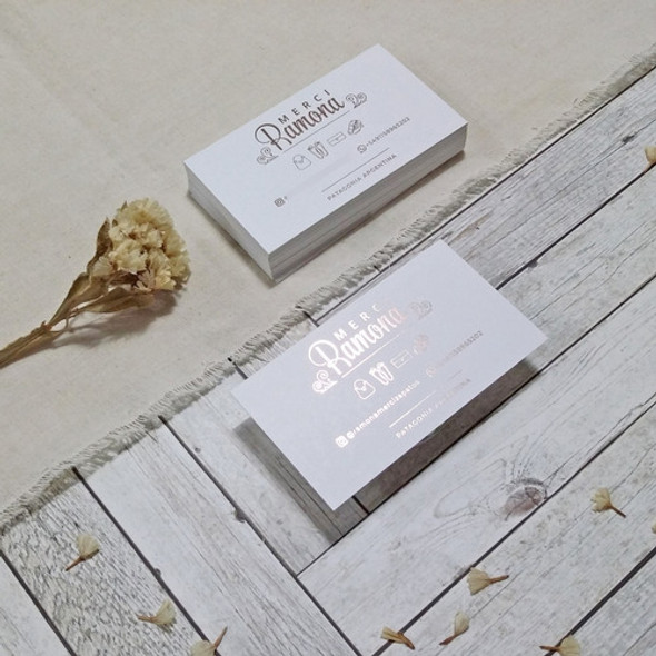 Tarjetas Personales Oro Plata Rosa Gold Hot Stamping X100 1