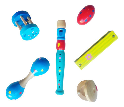 Kit Musical Bebe 8 Meses Instrumentos Madera Cocolate Toys 0