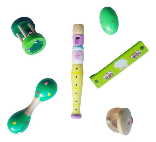 Kit Musical Bebe 8 Meses Instrumentos Madera Cocolate Toys 1