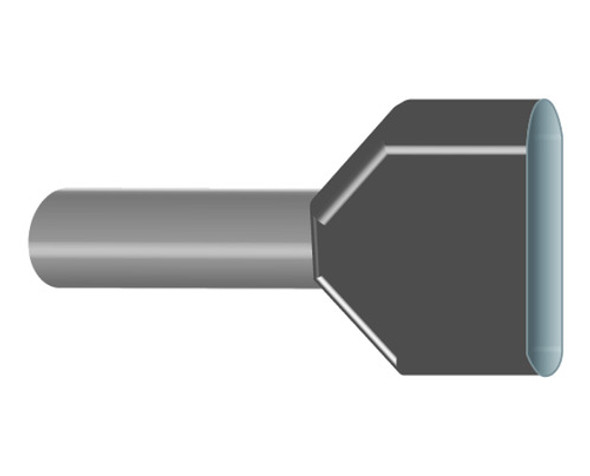 Terminal Tipo Pino P/2 Conduct., Cal. 2x4mm2, Gris 0