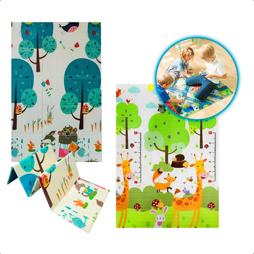 Tapete Tatame Infantil Emborrachado Dobrável Dupla Face 8mm 0
