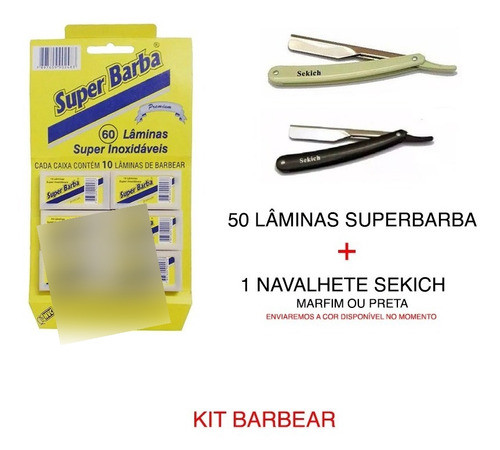 Kit De Barbear 60 Lâminas Superbarba + 1 Navalhete Sekich 1