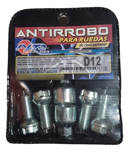 Juego De Tuercas Antirrobo Vw Cross Fox 5 Agujeros Chapa 0