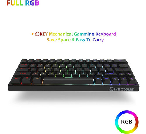 Teclado Mecánico Inalámbrico Para Juegos Rtk63b 60% Ractous, 1