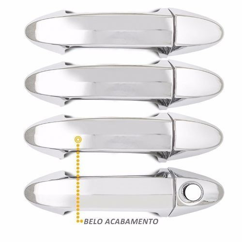 Kit Cromado Aplique Capa Maçanetas New Fiesta 2015 4 Portas 1