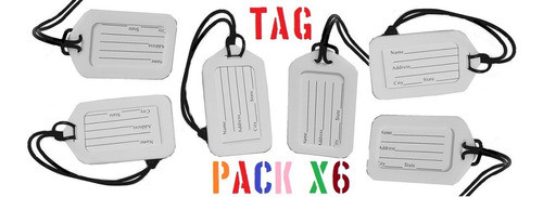 Identificador Blanco Safe Tag Marbete Valijas Bolsos Pack X6 0