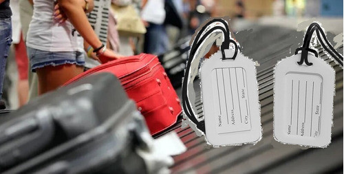 Identificador Blanco Safe Tag Marbete Valijas Bolsos Pack X6 1