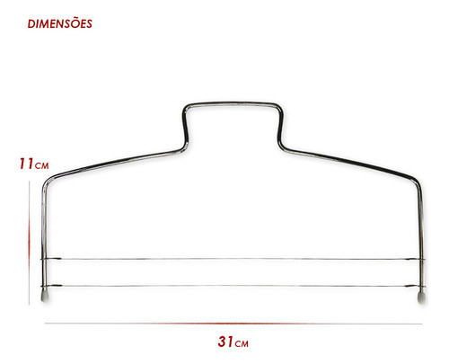 Nivelador Cortador Fatiador De Bolo Ajustável 2 Linhas Inox 1