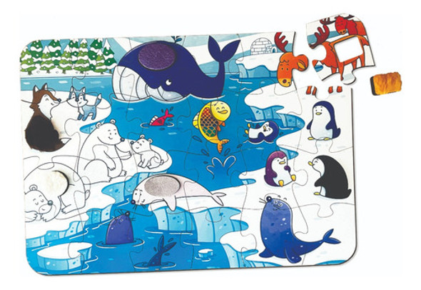 Brinquedo Educativo Quebra-cabeça Animais Da Neve Babebi 1