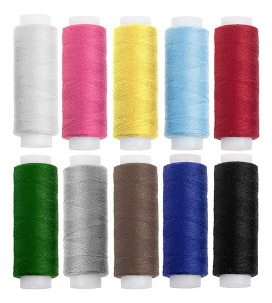 Linha Para Costura Kit 10 Cores 100% Poliester - 990 Metros 0