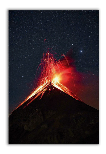 Quadro Decor Vulcão Erupção 30x20 Mdf Madeira Adesivada 0