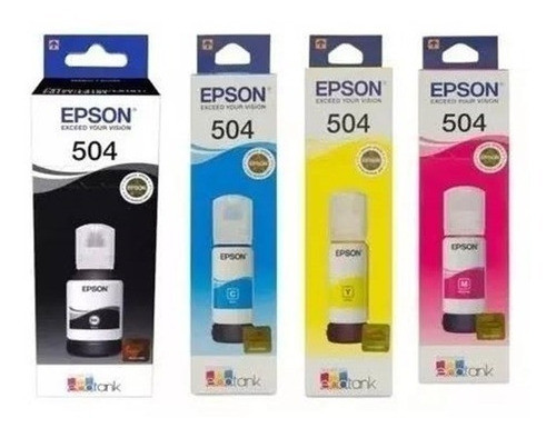 Kit Cartucho Tinta Original Epson T504 L6191 L6171 L4150 0