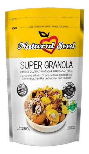 Granola S/ Tacc S/ Azúcar Vegana Natural Seed 250g X 3uni 0