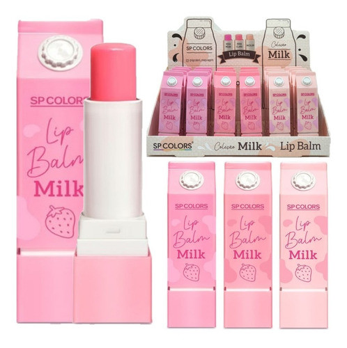 Box 24 Lip Balm Milk Atacado Sp Colors 0