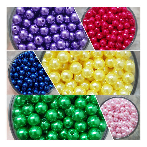 750 Pérolas 8mm Em 15 Cores Diferentes Kit 1