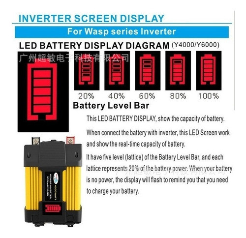 12v - 110v 6000w Inversor De Carro Digital Carregador De 1