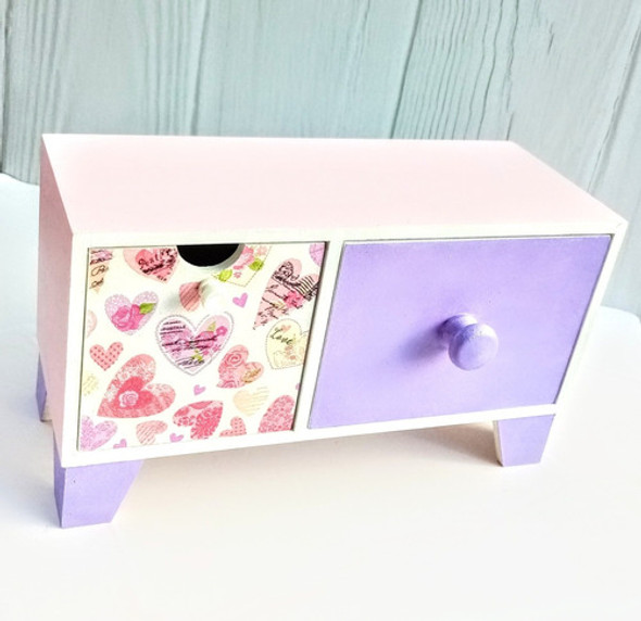 Caja, Mini Cajonera De Escritorio, Ordenador En Madera 1