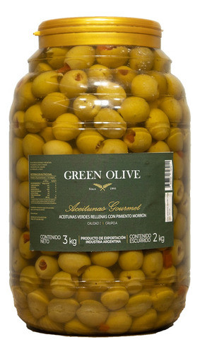 Aceitunas Verdes Rell. C/ Morron Green Olive X 2 Kg. Pet 0