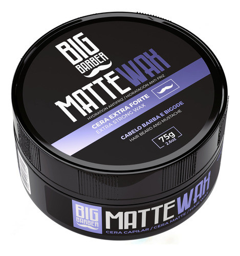Cera Modeladora Matte Wax Big Barber 75g Seca Caixa 3 Unida 1