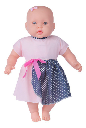 Boneca Cotiplás Bebê Menina 56 Cm Sem Cabelo Com Vestido 1