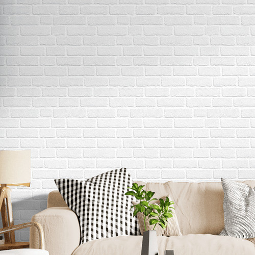 Papel Adesivo Lavável Tijolinho Branco 0