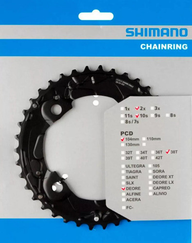 Coroa Engrenagem Shimano Deore Fc-m615 38d Bcd 104mm 1