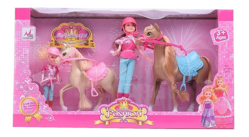 Muñeca Articulada Con Caballo Hija Y Pony  - Jinetas 1