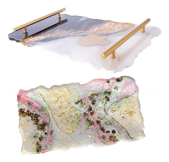 Molde Silicona Resina Epoxi Masas Bandeja Soporte Irregular 0