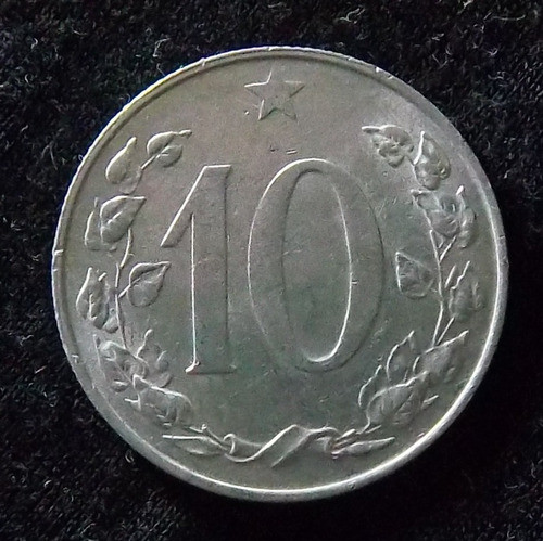 Checoslovaquia 10 Haleru 1955 Sin Circular Km 38 Escasa 0