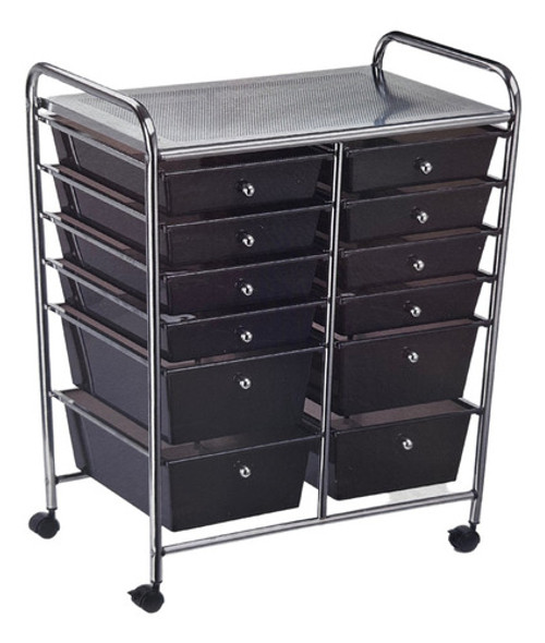 Carrinho Multiuso Organizador Inox 12 Gavetas - 80x64x40cm 0