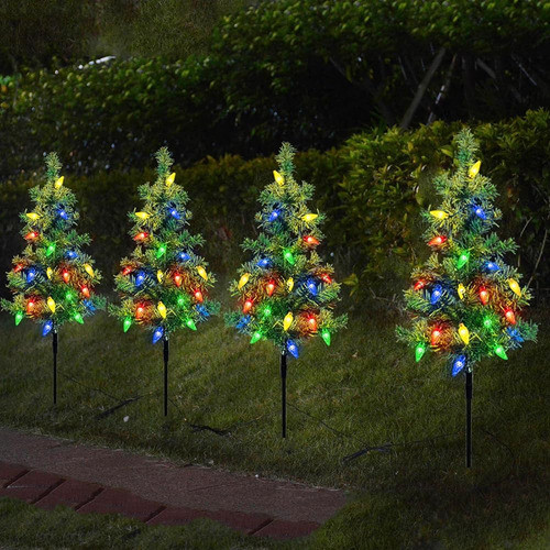 ~? Juego Mejorado De 4 Piezas De Luces Solares Para Árboles 1