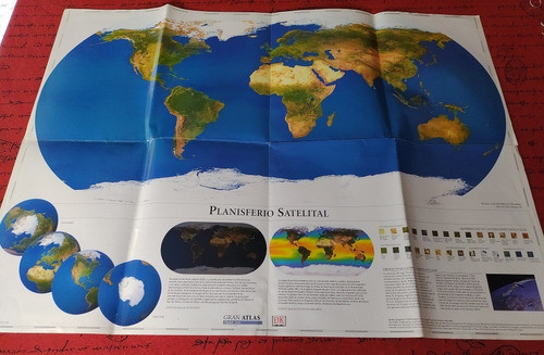 Mapa Planisferio Satelital Gran Atlas Clarín 2000 1