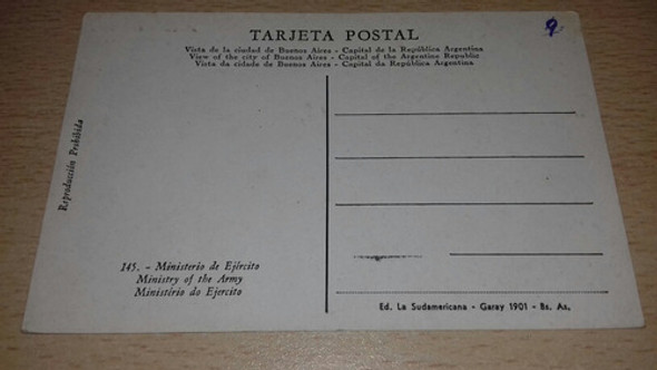 Antigua Postal Buenos Aires Ministerio Ejercito Argentino 1