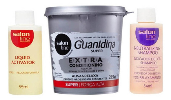 Salon Line Relaxer Guanidina Extra Super + Ativador 215g 0 Salon Line Relaxer Guanidina Extra Super + Ativador 215g 0