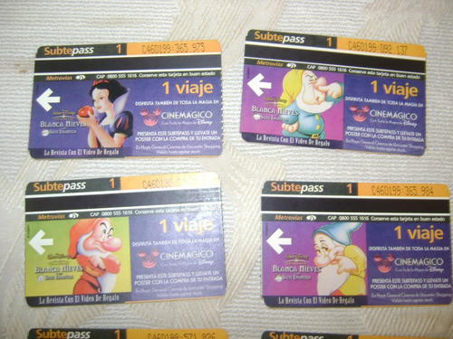 Tarjetas Subtepass Blancanieves Y Los 7 Enanitos Art Xx-132 1