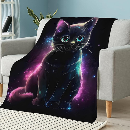 Manta Para Gatos Alifafa, Lindo Gato Negro En Manta De Galax 1