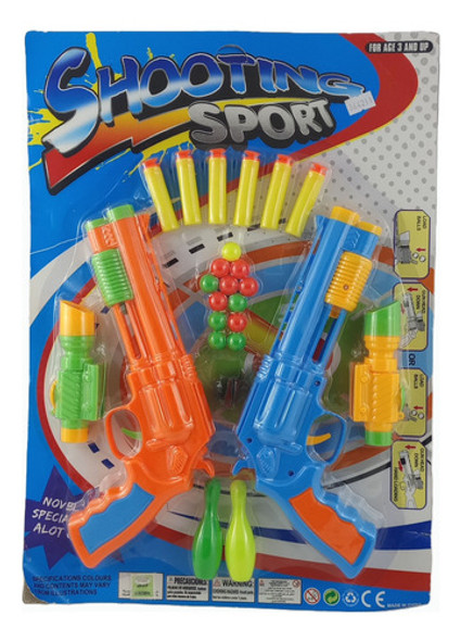 Set 2 Pistolas Lanzadora Dardos Y Bolitas Ploppy 364211 0