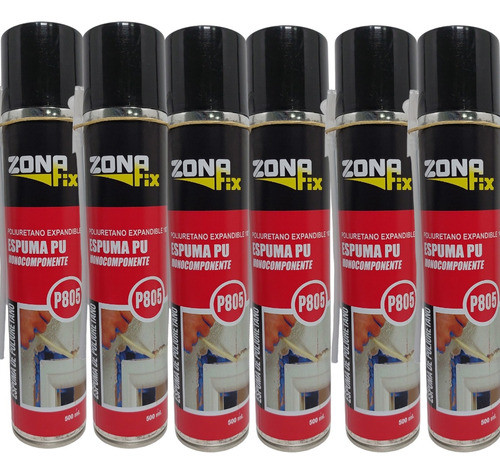 Kit X6 Sellador Espuma Poliuretano Expandido Zonafix 500ml 0
